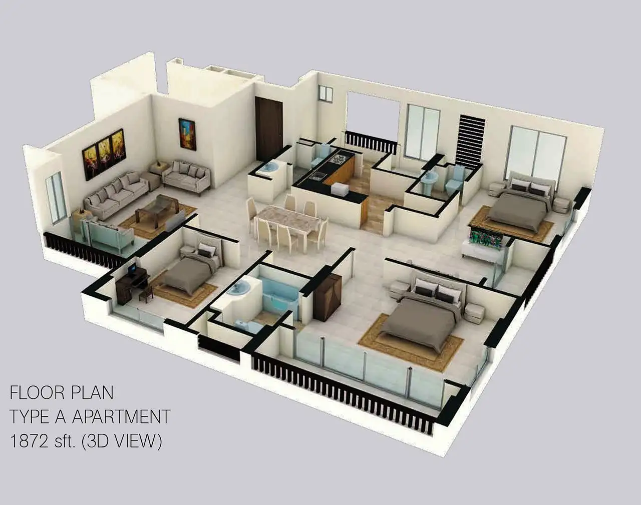 3-Bedroom 1872 SFT Apartment Sale in Dhaka, Mirpur 13  Image 7