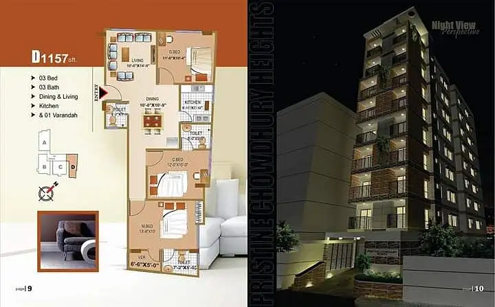 3-Bedroom Brand New Apartment Sale in Monipur, Mirpur Thumbnail Image