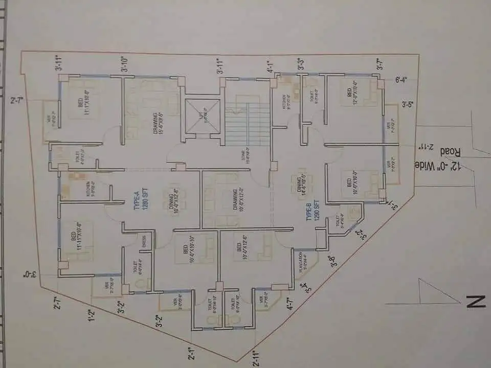 3-Bedroom 1290 SFT Brand New Apartment Sale in Mirpur Image 1