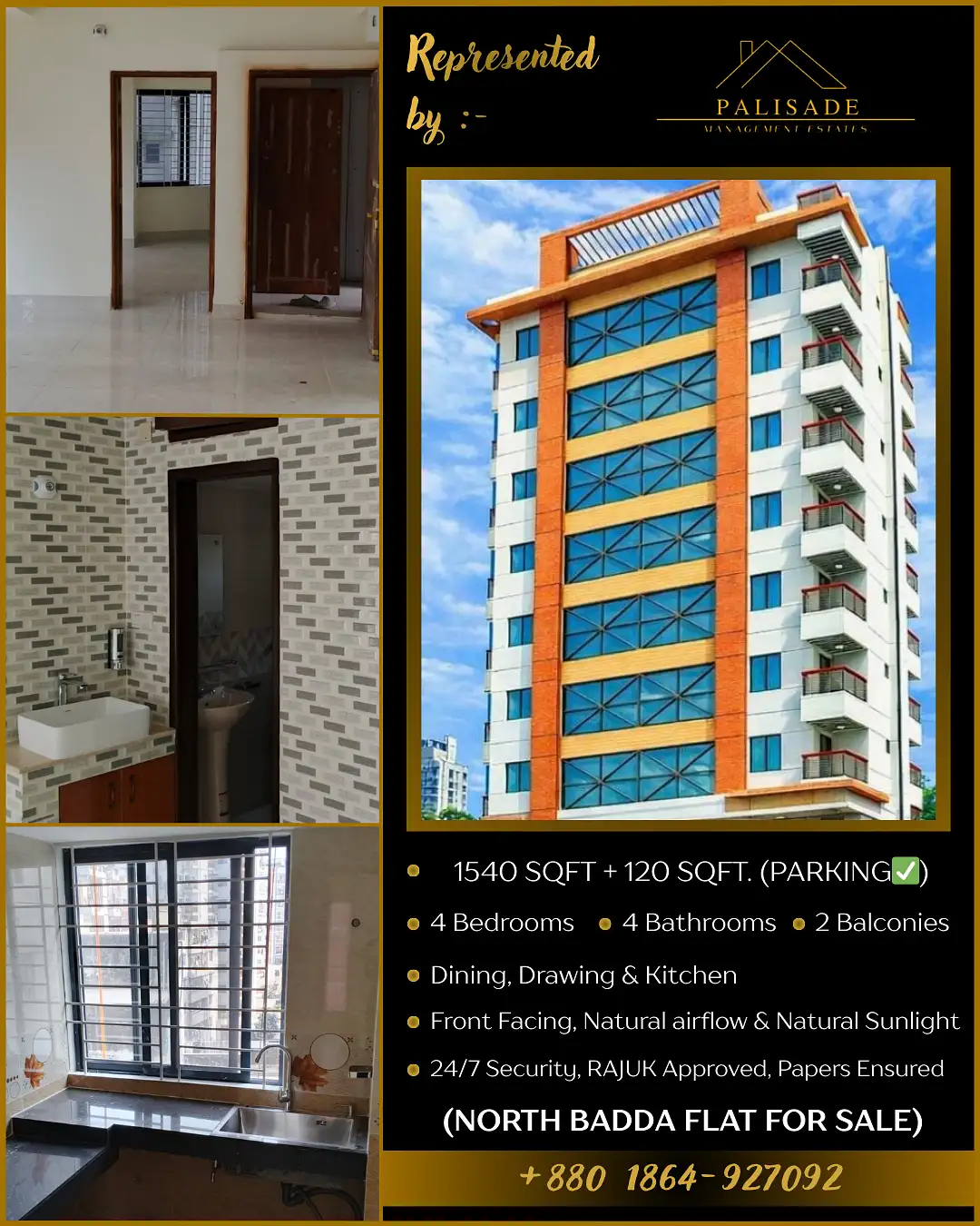 ✨BRAND NEW FLAT FOR SALE IN NORTH BADDA. LISTED WITH REASONABLE PRICE. SIZE 1660 SFT. SERIOUS INQUIRY ONLY🚨 Thumbnail Image